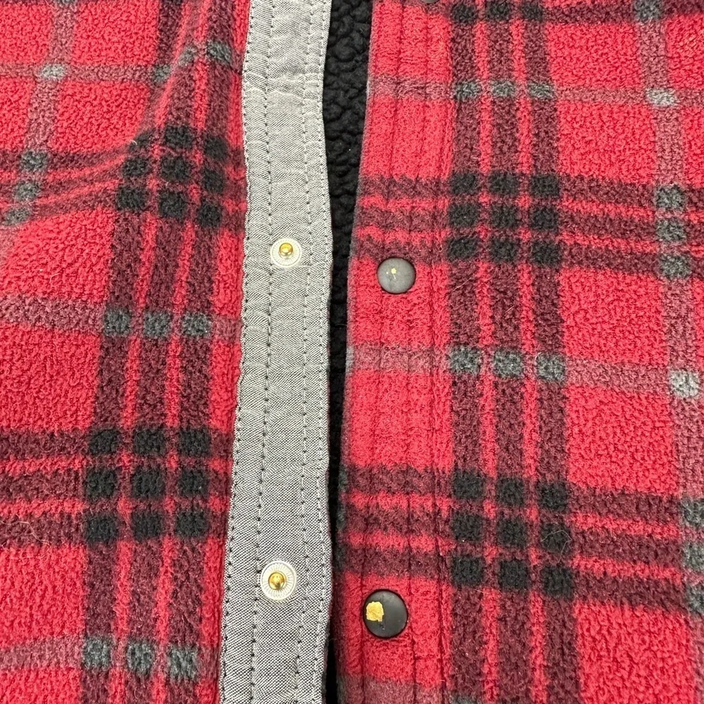 Voyager Plaid‎ Polar Fleece Snap Front Shirt Jacket Shacket XL Workwear Outddor
